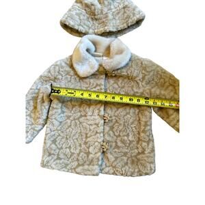 Baby Togs Cream Colored Jacket with Hat Girls Size 3T Teddy Bear Buttons